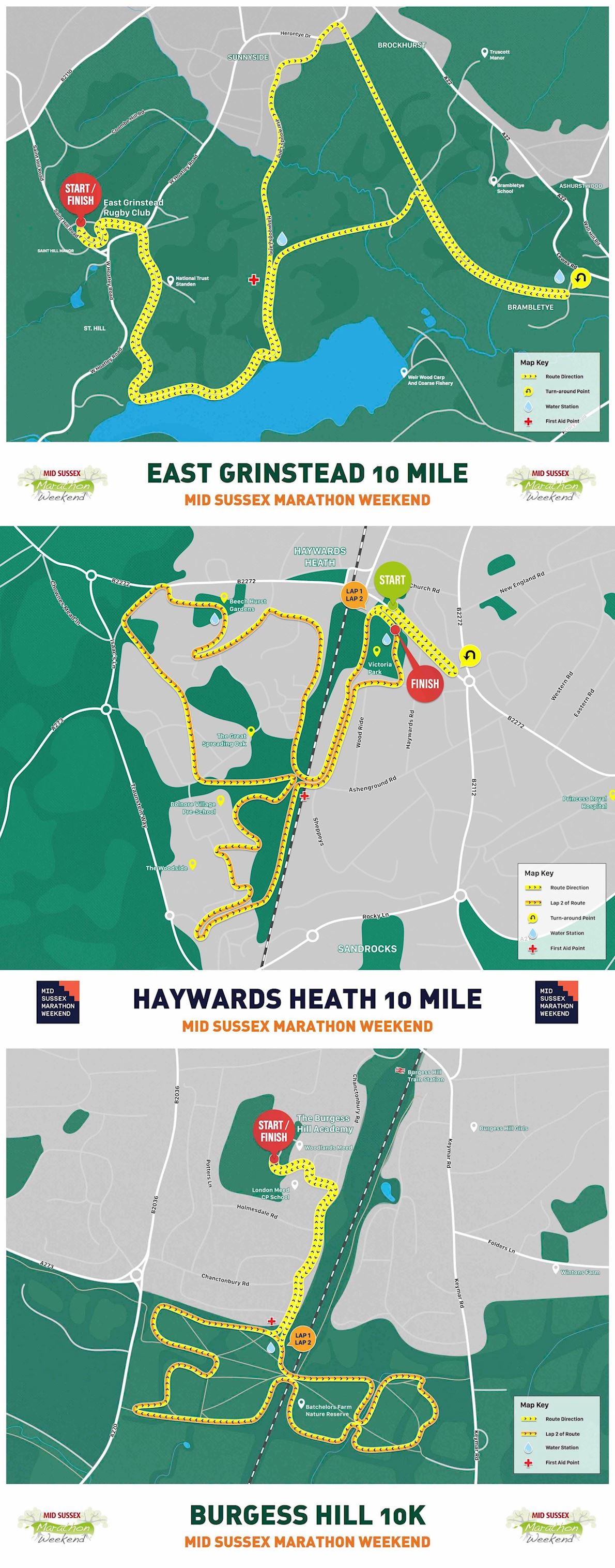 Mid Sussex Marathon Weekend ITINERAIRE