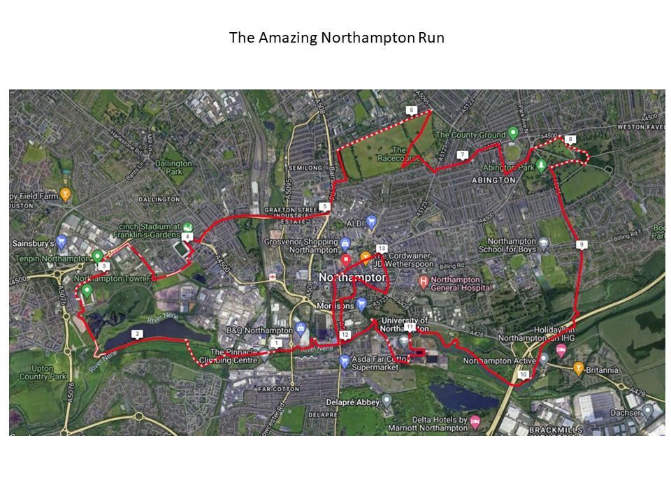 The Amazing Northampton Run ITINERAIRE