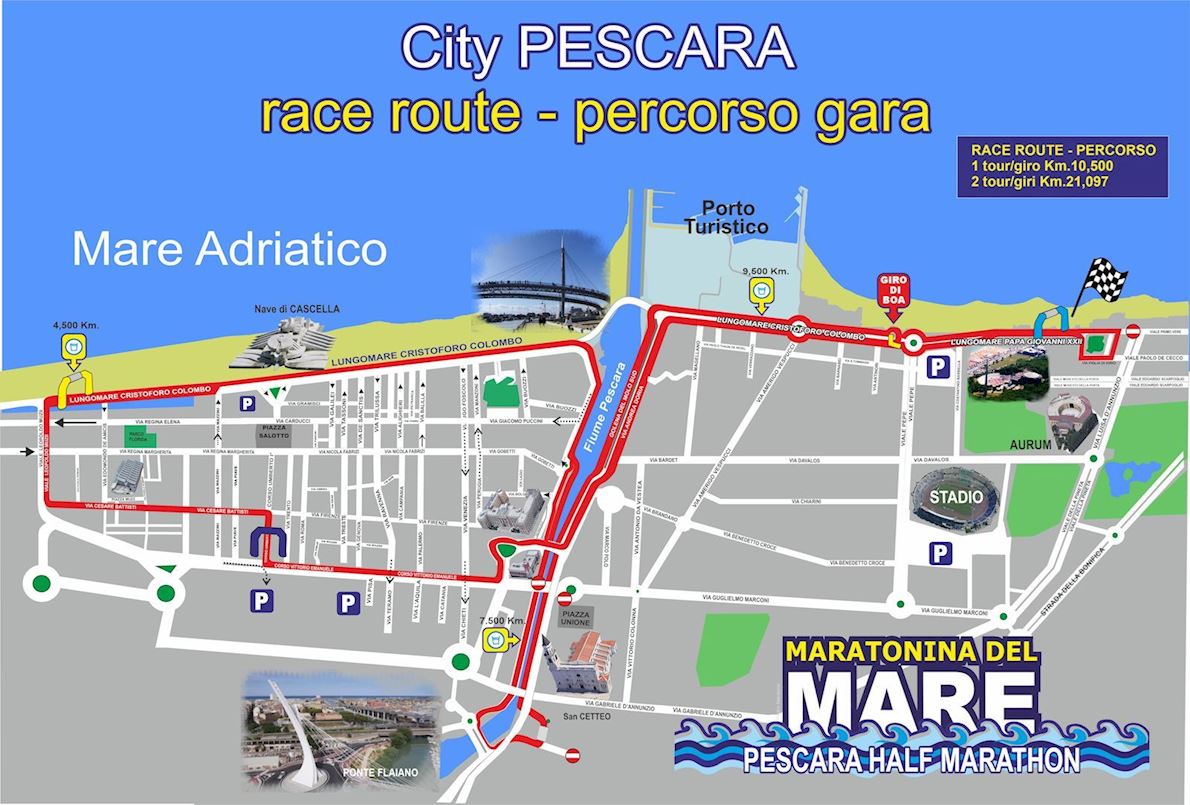 Maratonina del Mare (Pescara Half Marathon) ITINERAIRE