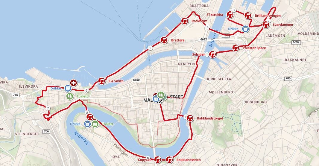 Trondheim Marathon ITINERAIRE
